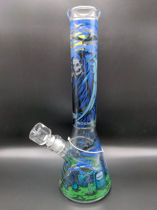 Wormhole Glass "Reapers Domain" Beaker 15"-Avernic Smoke Shop