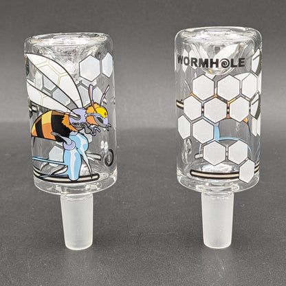 Wormhole Glass "Robo-Bees" Long Bowl 14mm-Avernic Smoke Shop