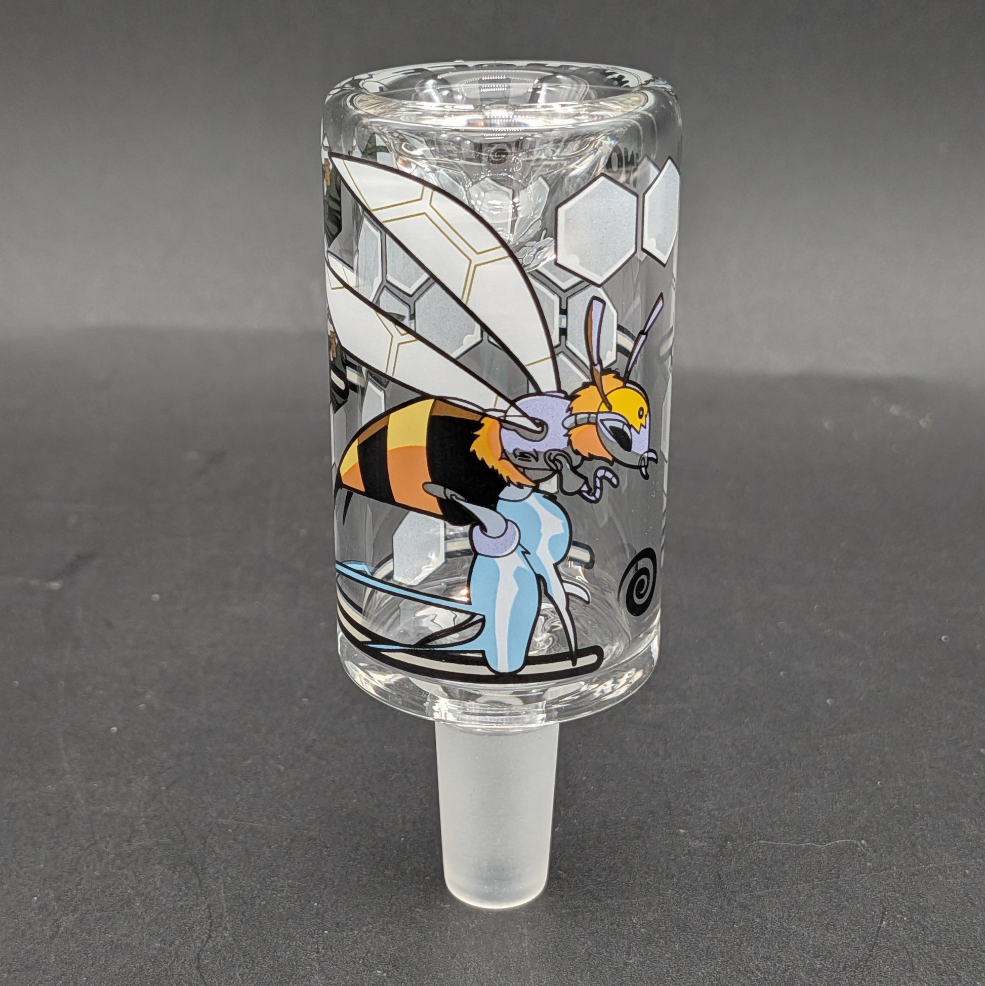 Wormhole Glass "Robo-Bees" Long Bowl 14mm-Avernic Smoke Shop