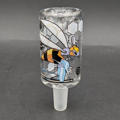 Wormhole Glass "Robo-Bees" Long Bowl 14mm-Avernic Smoke Shop