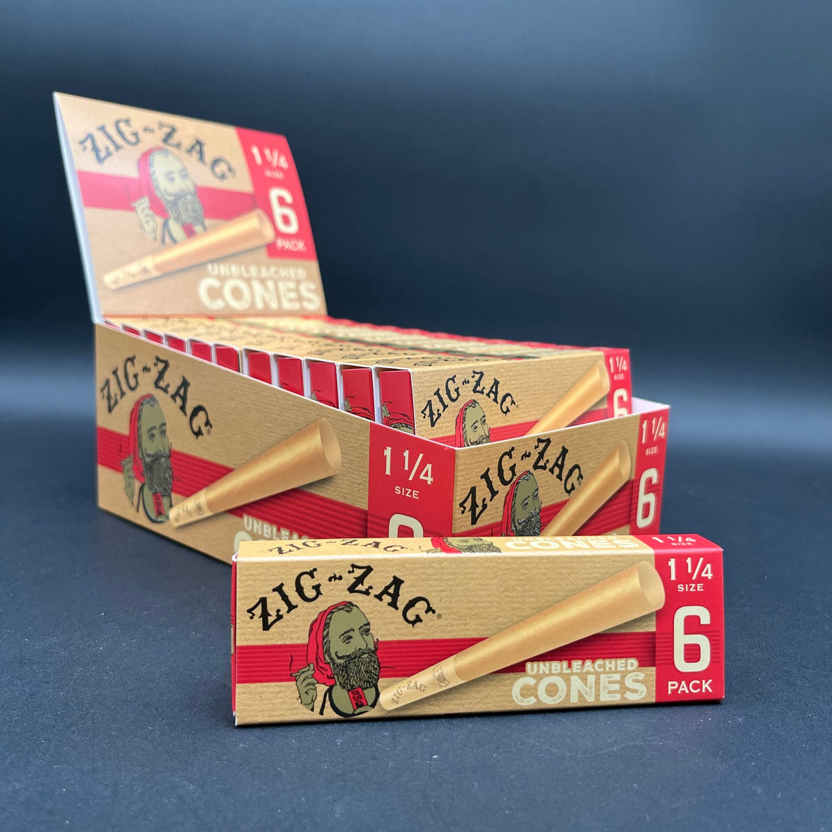 Zig Zag Unbleached Cones | 1 1/4 | 6pc-Meech Madness Smoke Shop